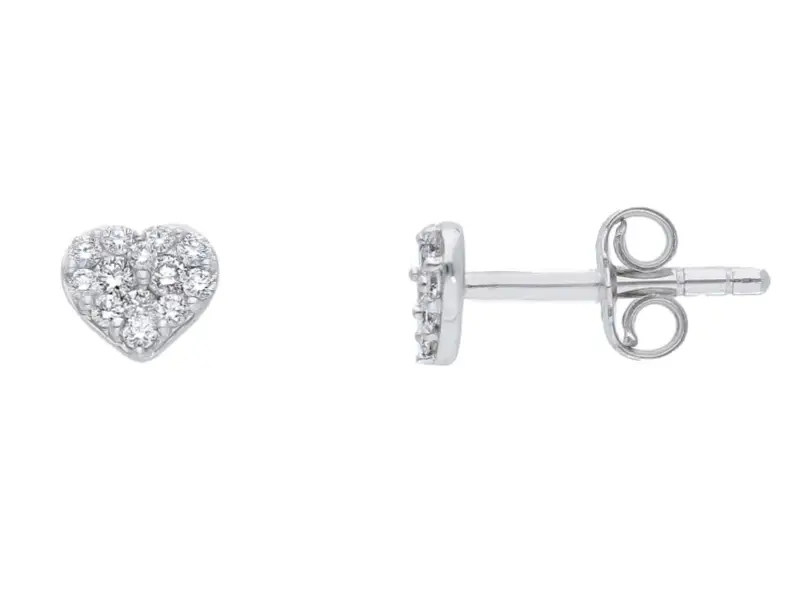 18KT WHITE GOLD HEART EARRINGS WITH DIAMONDS JUNIOR B JB166231